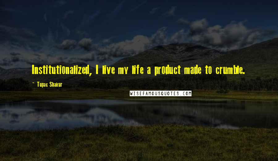 Tupac Shakur quotes: Institutionalized, I live my life a product made to crumble.