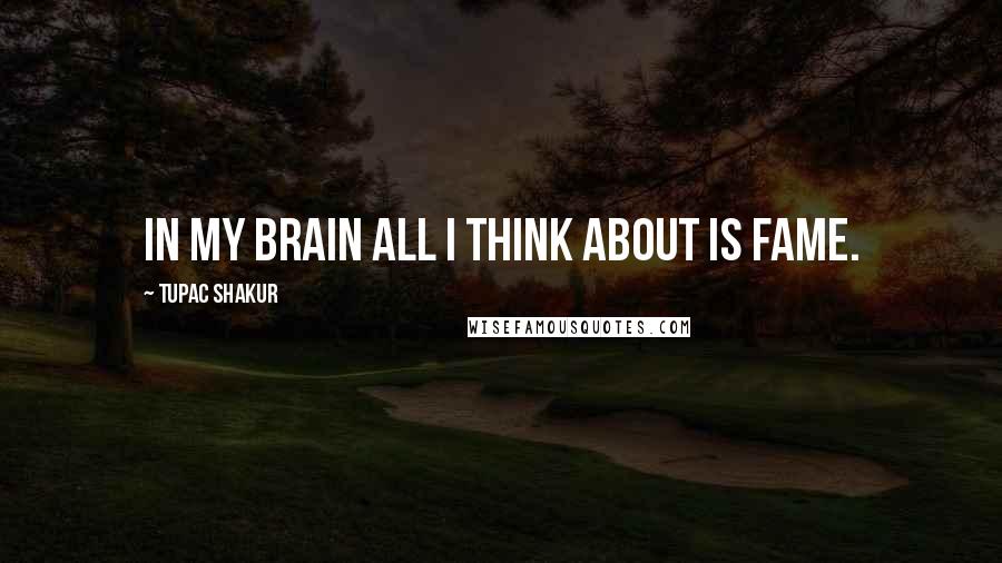 Tupac Shakur quotes: In my brain all I think about is fame.