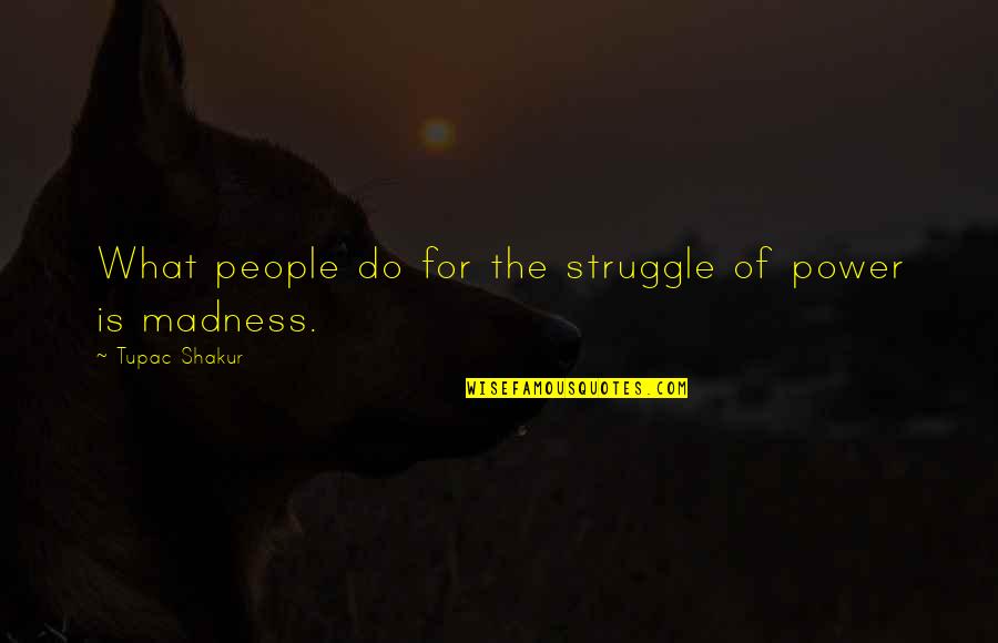 Tupac Shakur Quotes By Tupac Shakur: What people do for the struggle of power