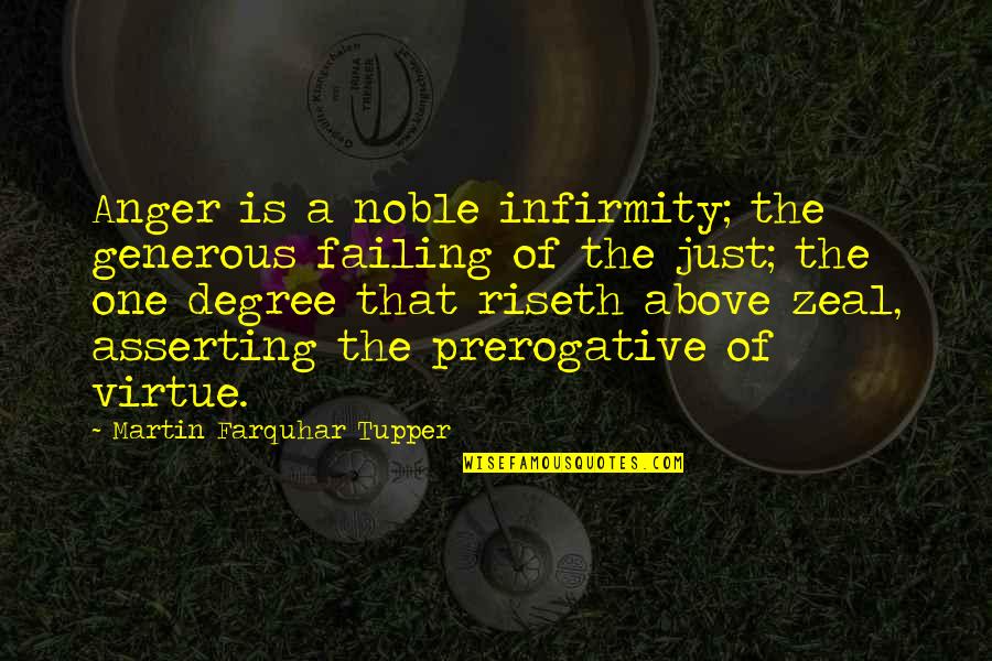 Tupper Quotes By Martin Farquhar Tupper: Anger is a noble infirmity; the generous failing