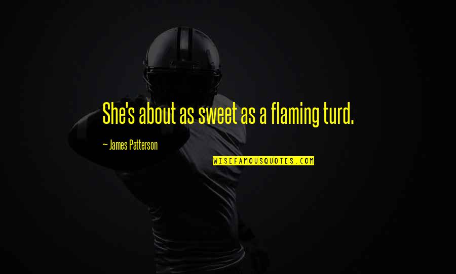 Turd Quotes By James Patterson: She's about as sweet as a flaming turd. Turd Quotes By James Patterson: She's about as sweet as a flaming turd.