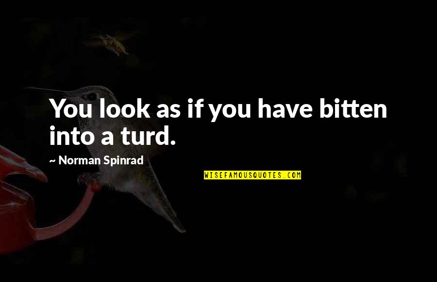 Turd Quotes By Norman Spinrad: You look as if you have bitten into Turd Quotes By Norman Spinrad: You look as if you have bitten into