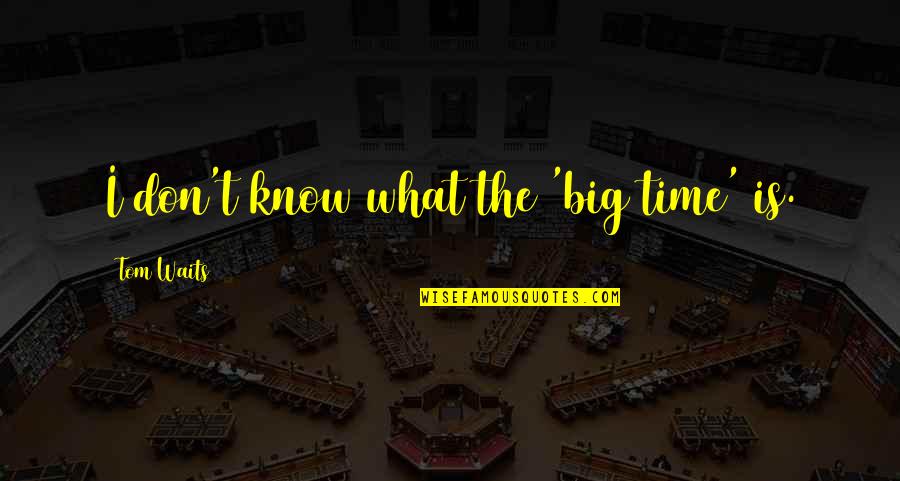 Turgot Quotes By Tom Waits: I don't know what the 'big time' is.