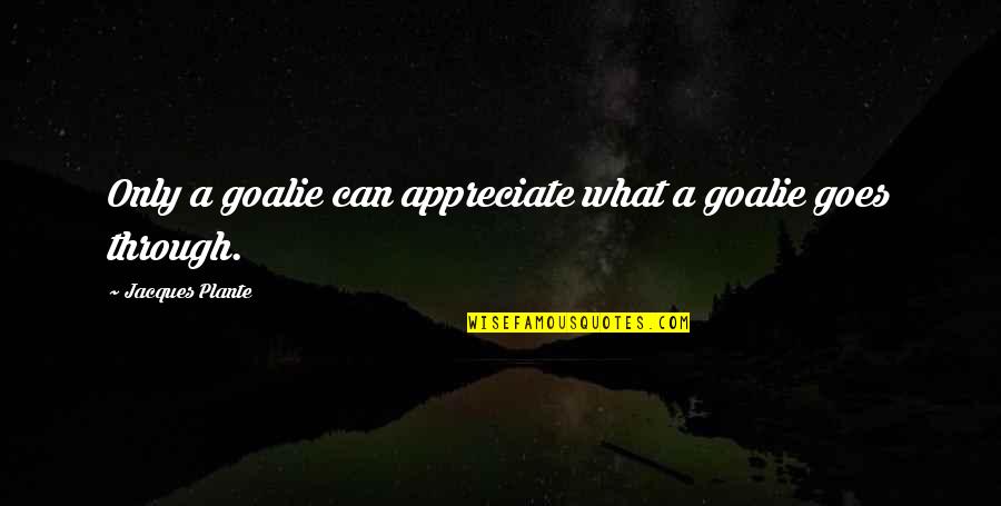 Turiu Prasyma Quotes By Jacques Plante: Only a goalie can appreciate what a goalie Turiu Prasyma Quotes By Jacques Plante: Only a goalie can appreciate what a goalie