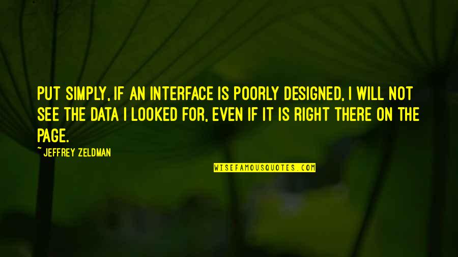 Turk Malloy Quotes By Jeffrey Zeldman: Put simply, if an interface is poorly designed,