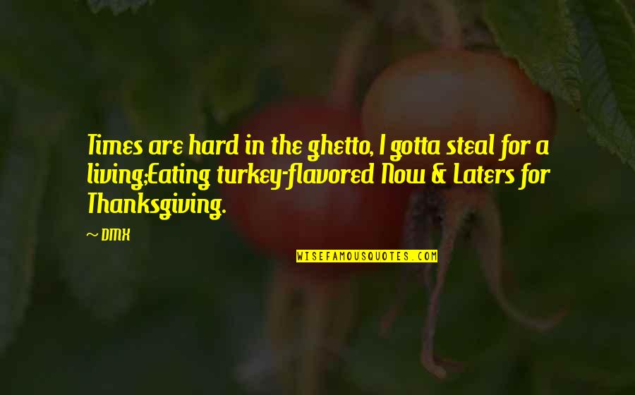 Turkey On Thanksgiving Quotes By DMX: Times are hard in the ghetto, I gotta