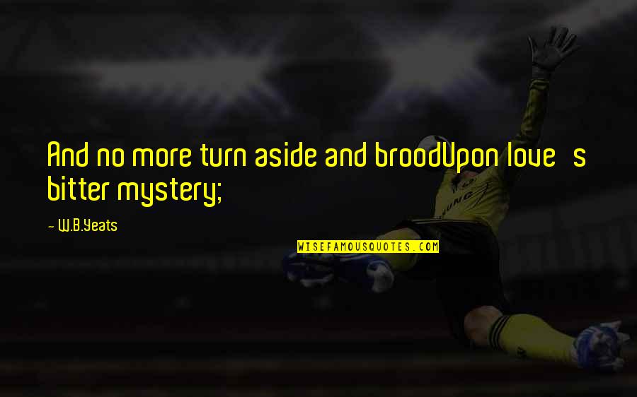 Turn Aside Quotes By W.B.Yeats: And no more turn aside and broodUpon love's