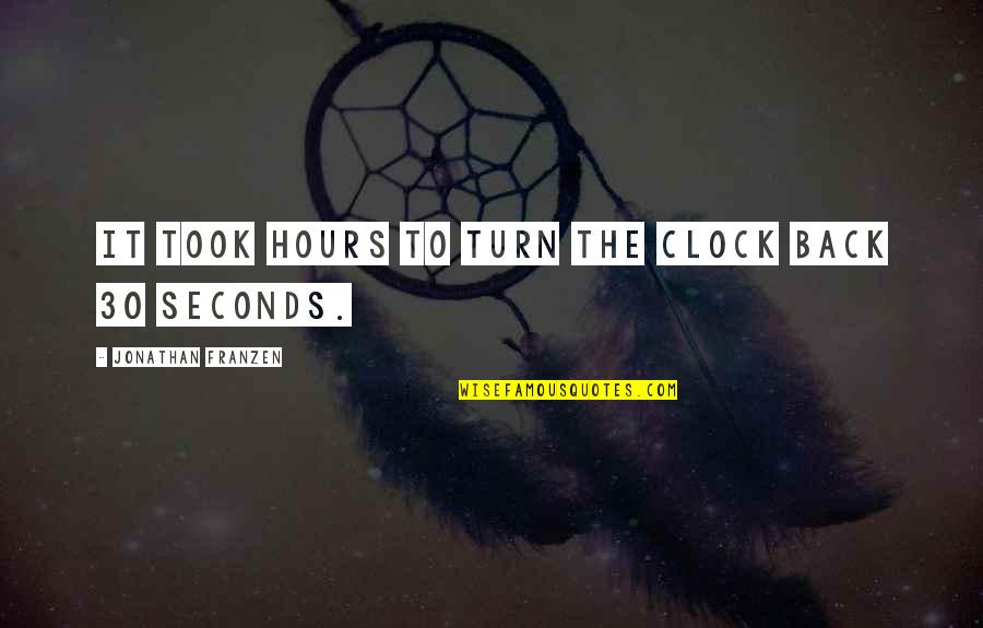 Turn Back Clock Quotes By Jonathan Franzen: It took hours to turn the clock back
