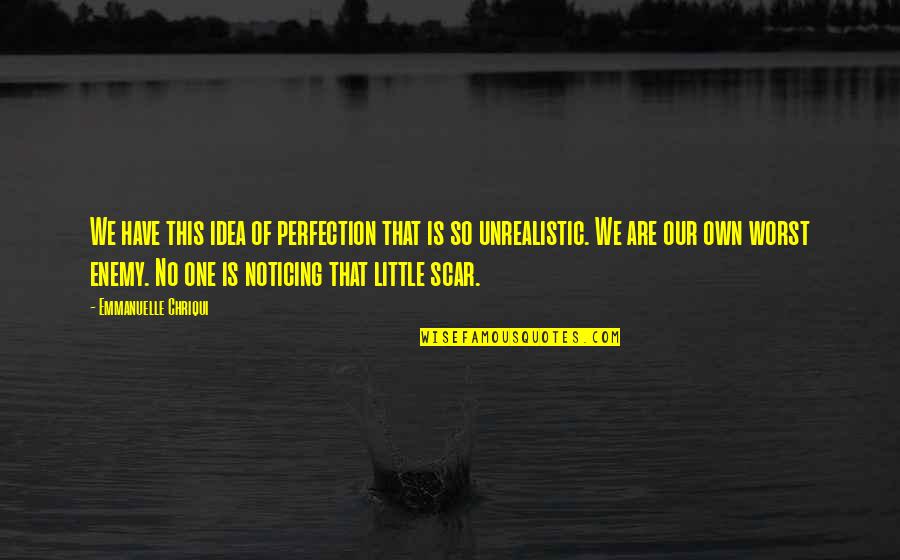 Turn Back In Life Quotes By Emmanuelle Chriqui: We have this idea of perfection that is