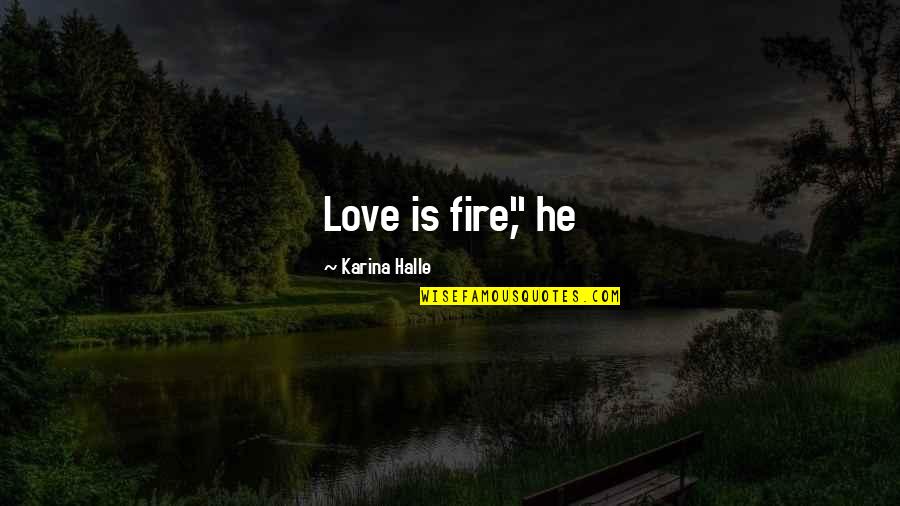 Turn It Off Vampire Diaries Quotes By Karina Halle: Love is fire," he