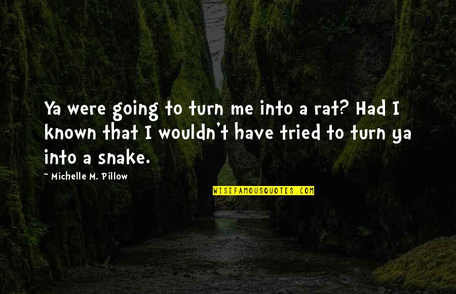 Turn Me Off Quotes By Michelle M. Pillow: Ya were going to turn me into a