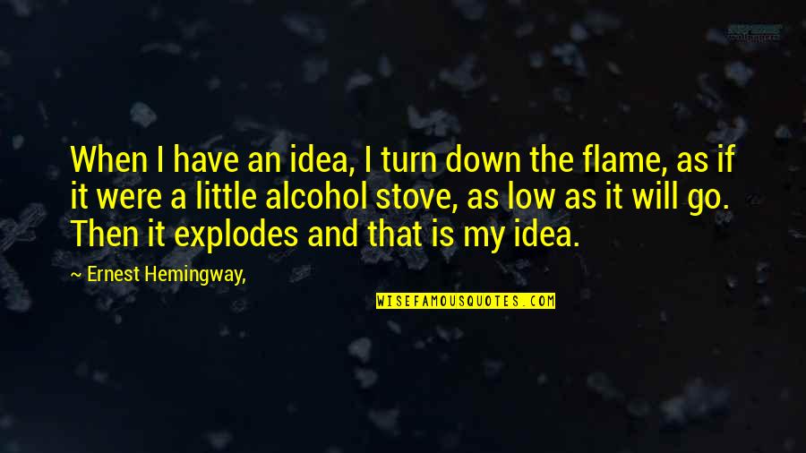Turn My Quotes By Ernest Hemingway,: When I have an idea, I turn down