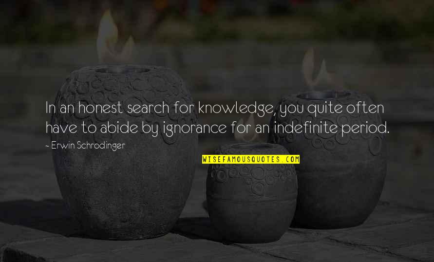 Turn Or Burn Quotes By Erwin Schrodinger: In an honest search for knowledge, you quite