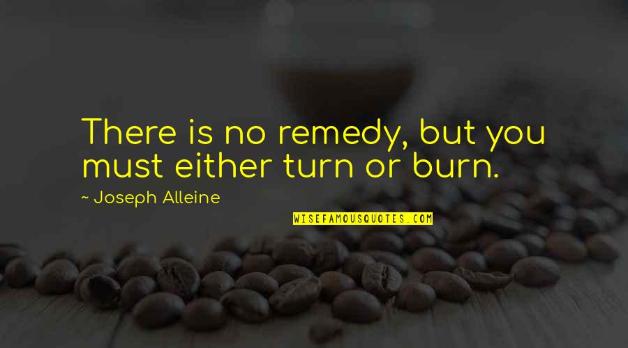 Turn Or Burn Quotes By Joseph Alleine: There is no remedy, but you must either Turn Or Burn Quotes By Joseph Alleine: There is no remedy, but you must either