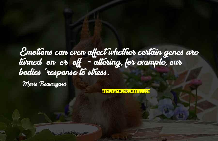 Turned Off Quotes By Mario Beauregard: Emotions can even affect whether certain genes are Turned Off Quotes By Mario Beauregard: Emotions can even affect whether certain genes are