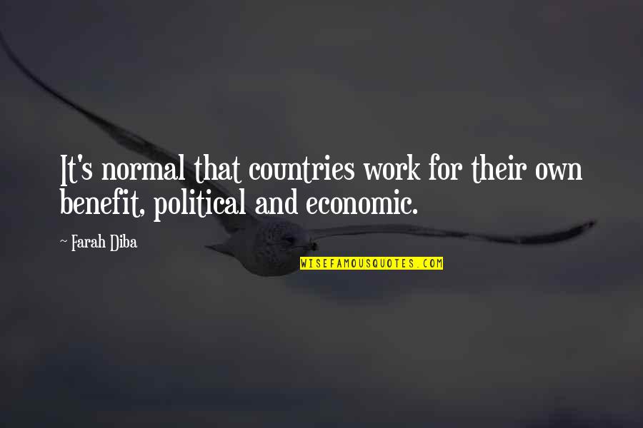 Turning 40 Funny Quotes By Farah Diba: It's normal that countries work for their own