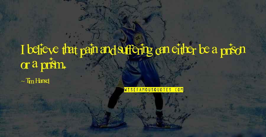 Turning 45 Years Old Quotes By Tim Hansel: I believe that pain and suffering can either