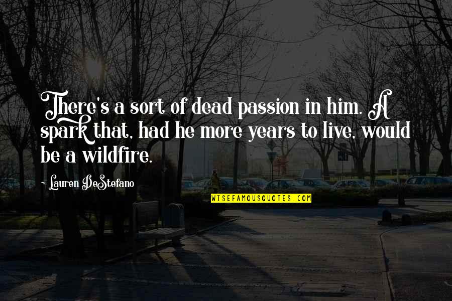 Turning Darkness Into Light Quotes By Lauren DeStefano: There's a sort of dead passion in him.