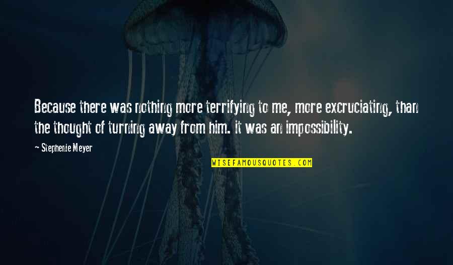 Turning Him On Quotes By Stephenie Meyer: Because there was nothing more terrifying to me,