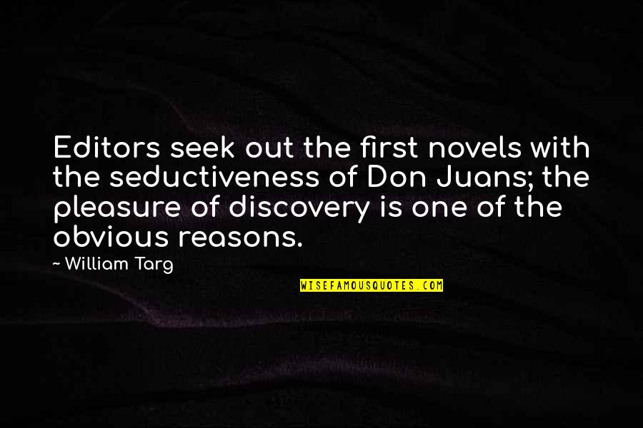 Turning The Cheek Quotes By William Targ: Editors seek out the first novels with the