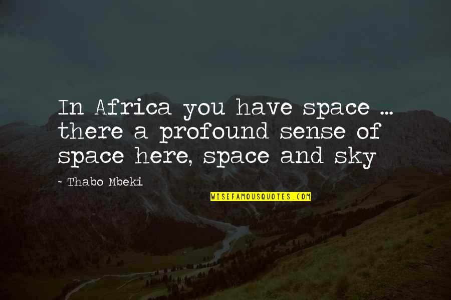 Turning The Negative Into A Positive Quotes By Thabo Mbeki: In Africa you have space ... there a