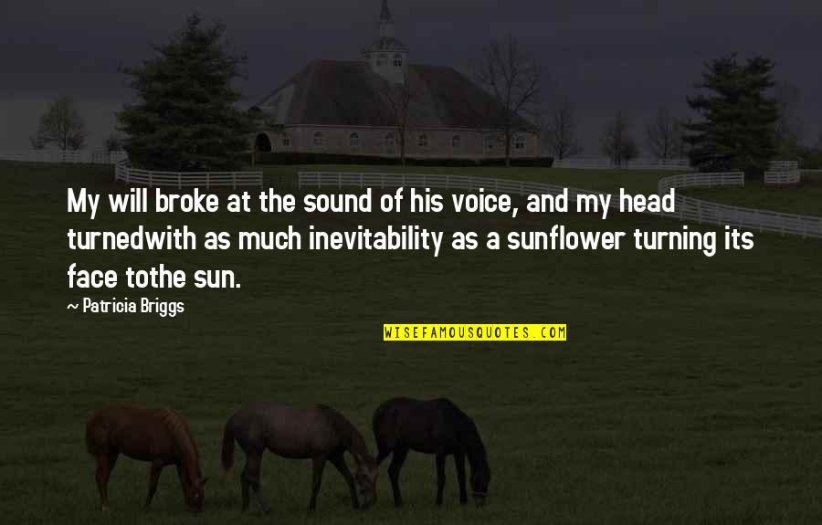 Turning Your Head Quotes By Patricia Briggs: My will broke at the sound of his