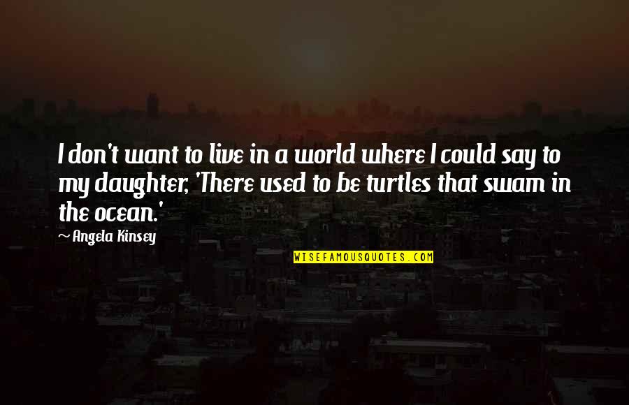 Turtles And Quotes By Angela Kinsey: I don't want to live in a world