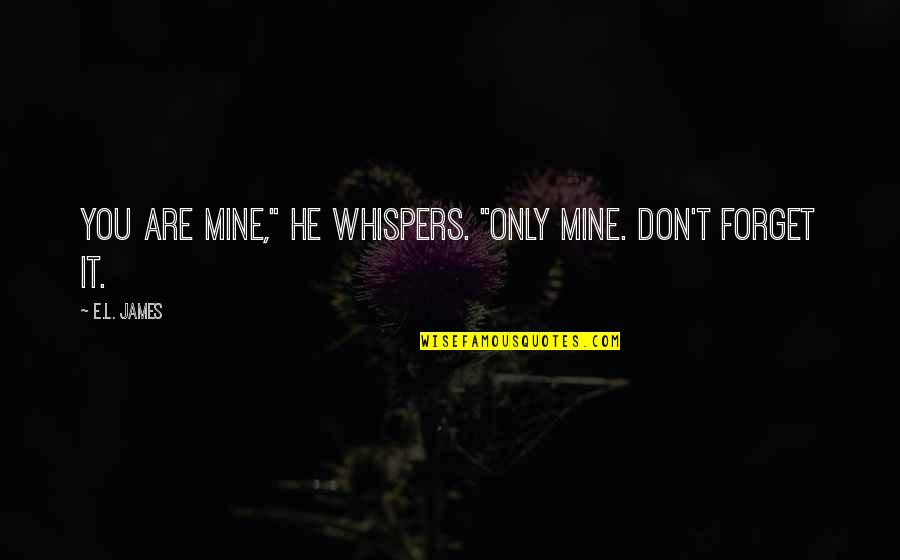Tuscany Wine Quotes By E.L. James: You are mine," he whispers. "Only mine. Don't
