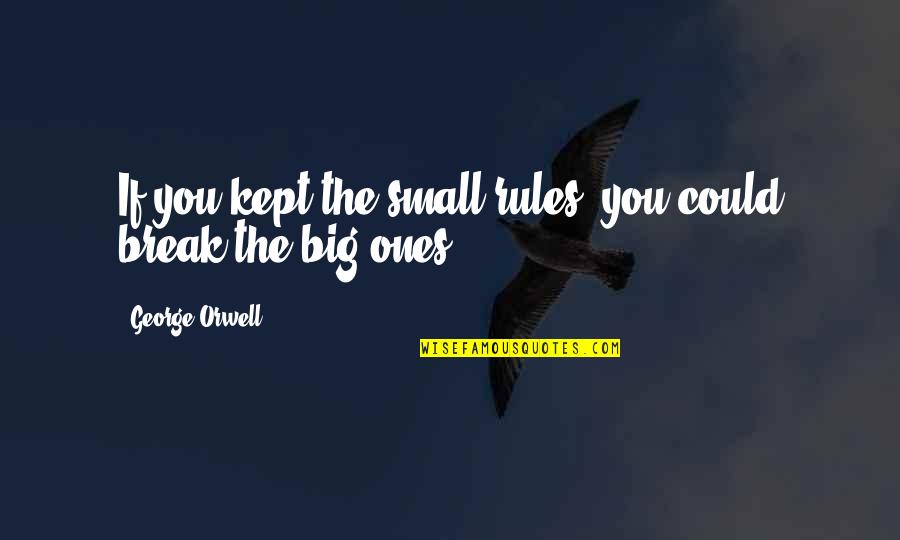 Tushies Quotes By George Orwell: If you kept the small rules, you could