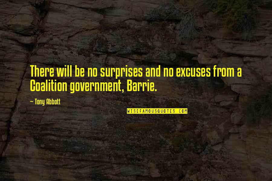 Tusked Mammal Quotes By Tony Abbott: There will be no surprises and no excuses