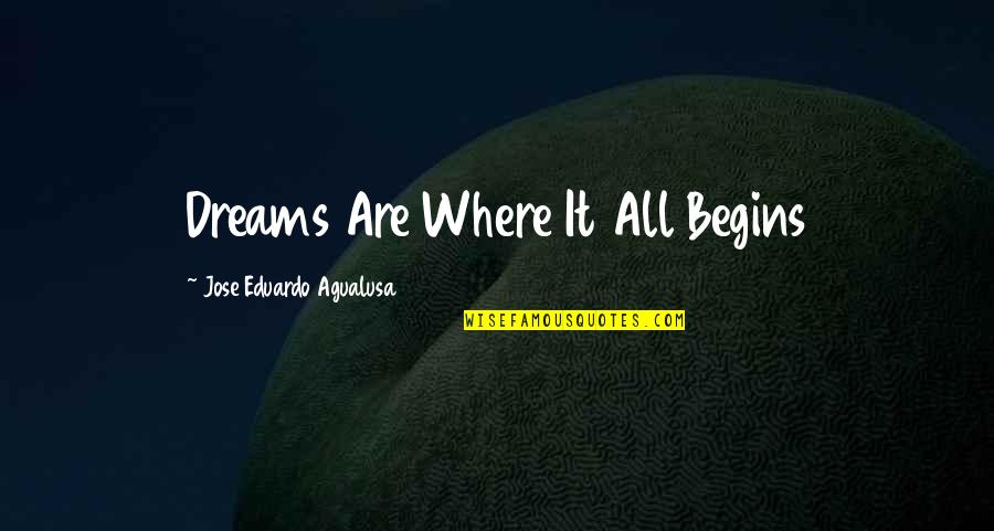 Tutelage Quotes By Jose Eduardo Agualusa: Dreams Are Where It All Begins