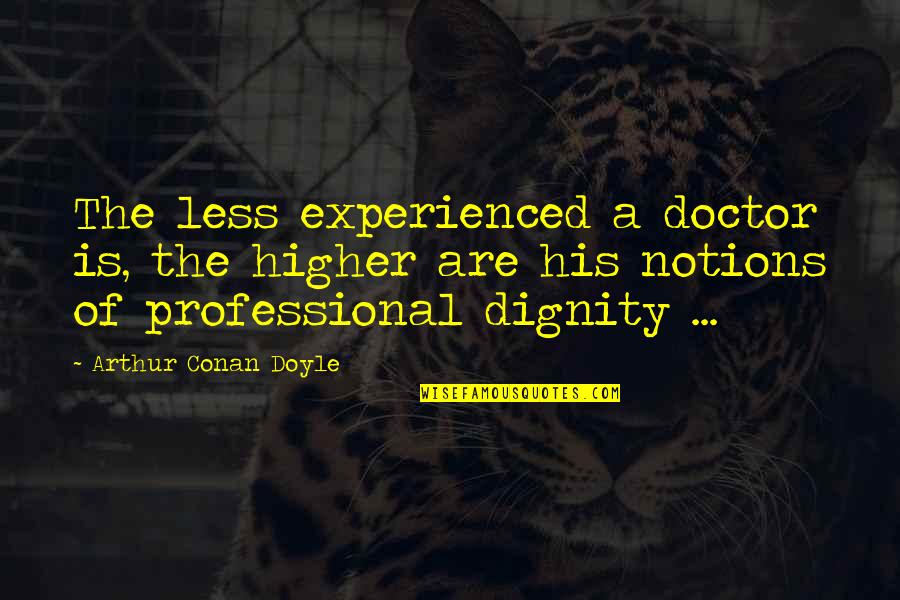 Tutkinto Quotes By Arthur Conan Doyle: The less experienced a doctor is, the higher