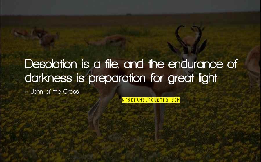 Tuulikki Tooti Quotes By John Of The Cross: Desolation is a file, and the endurance of
