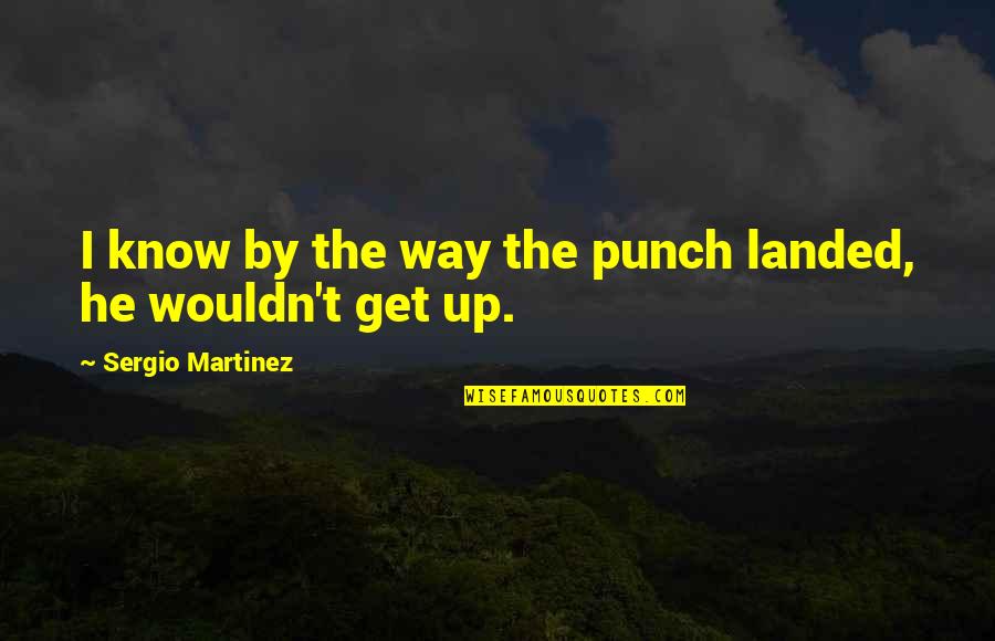 Tuulikki Tooti Quotes By Sergio Martinez: I know by the way the punch landed,