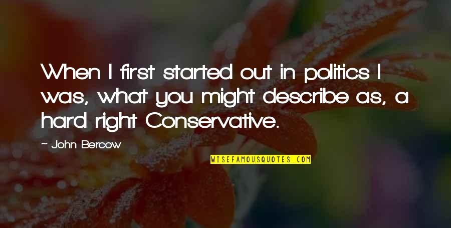 Tuvache Perfume Quotes By John Bercow: When I first started out in politics I Tuvache Perfume Quotes By John Bercow: When I first started out in politics I