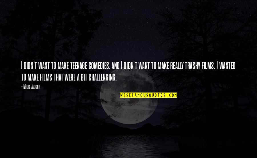 Tuviese Vs Tuviera Quotes By Mick Jagger: I didn't want to make teenage comedies, and
