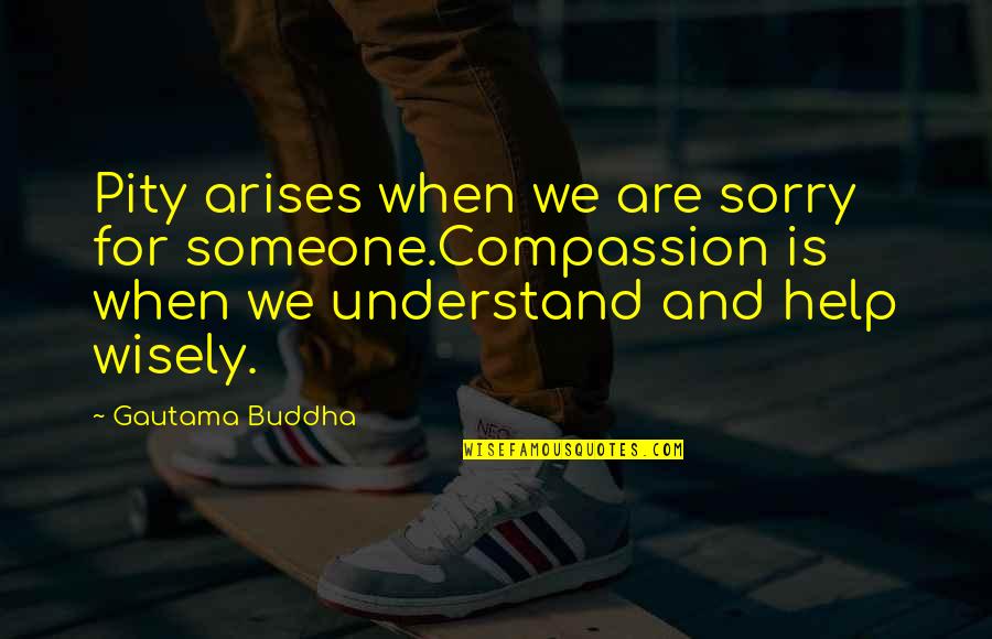 Tuzlu Tarifler Quotes By Gautama Buddha: Pity arises when we are sorry for someone.Compassion