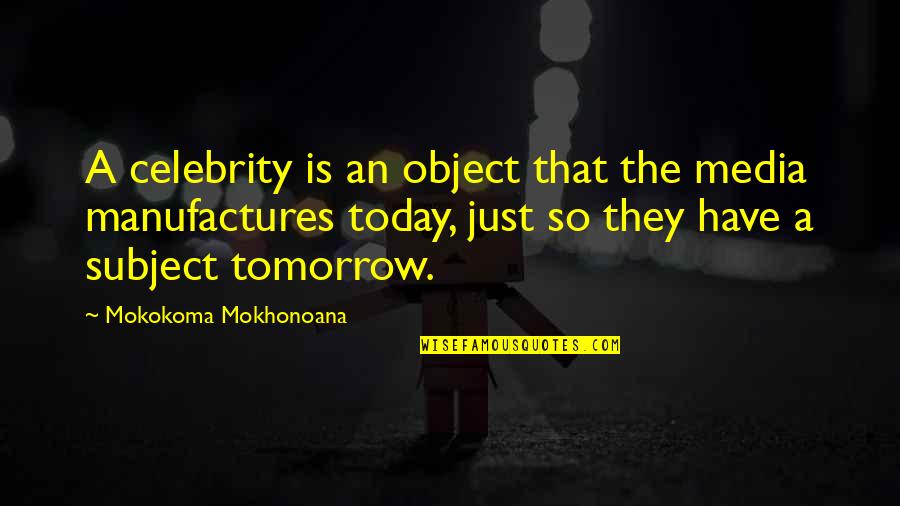 Tv Media Quotes By Mokokoma Mokhonoana: A celebrity is an object that the media