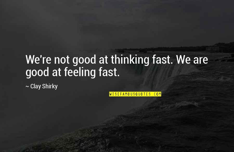 Tvd S3 Quotes By Clay Shirky: We're not good at thinking fast. We are