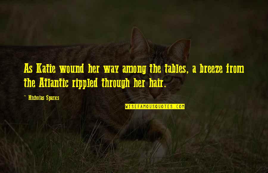 Twanoh Quotes By Nicholas Sparks: As Katie wound her way among the tables,