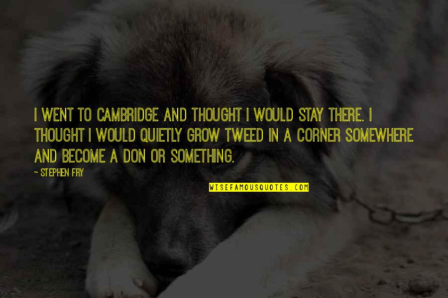 Tweed Quotes By Stephen Fry: I went to Cambridge and thought I would