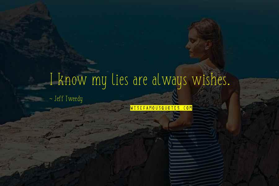 Tweedy Quotes By Jeff Tweedy: I know my lies are always wishes.