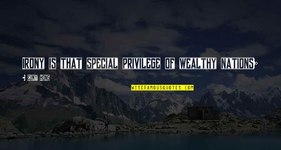 Tweety And Sylvester Quotes By Euny Hong: Irony is that special privilege of wealthy nations;