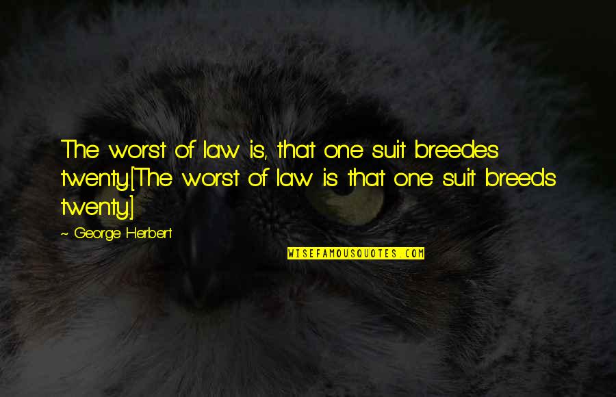Twenties Quotes By George Herbert: The worst of law is, that one suit