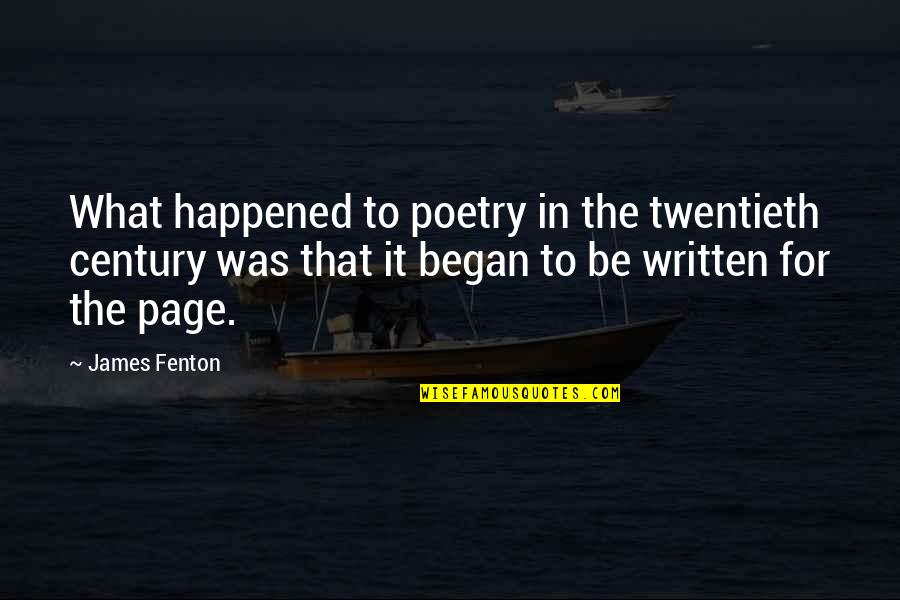 Twentieth Century Quotes By James Fenton: What happened to poetry in the twentieth century