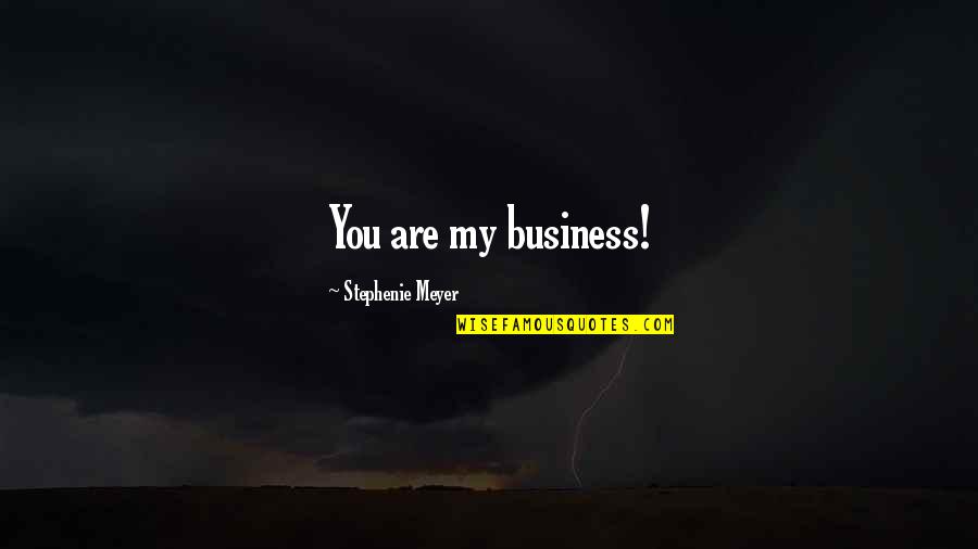 Twenty Six Birthday Quotes By Stephenie Meyer: You are my business!