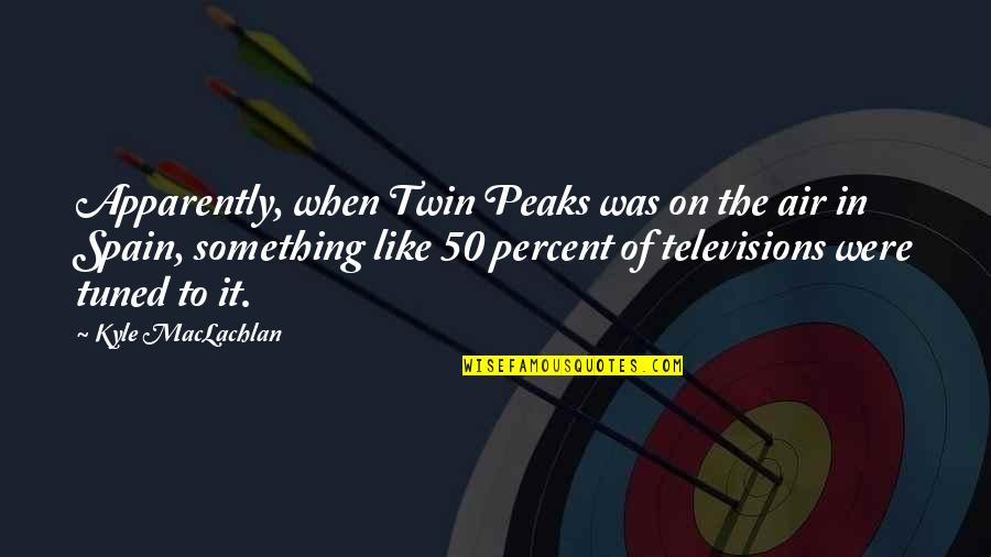 Twin Peaks Kyle Maclachlan Quotes By Kyle MacLachlan: Apparently, when Twin Peaks was on the air