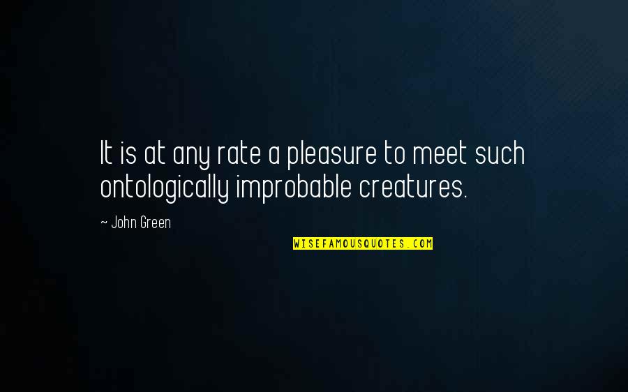 Twin Son Quotes By John Green: It is at any rate a pleasure to