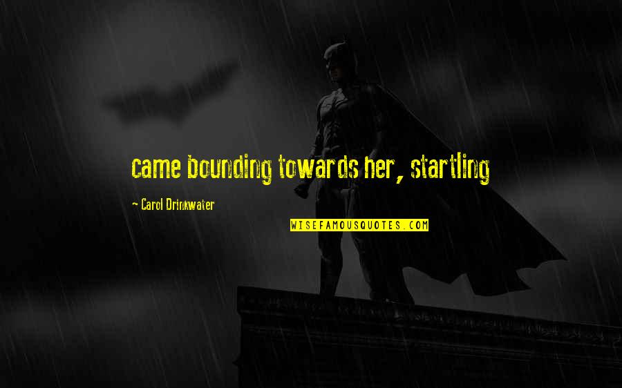 Twirp Dance Quotes By Carol Drinkwater: came bounding towards her, startling