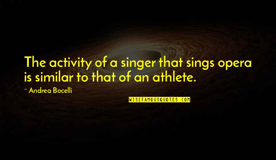 Twitch Holes Quotes By Andrea Bocelli: The activity of a singer that sings opera